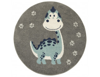 Dětský koberec EMILY KIDS 5860B Dinosaurus, tyrkysový / hnědý