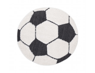 Detský koberec KAYRA FOOTBALL, biely / čierny