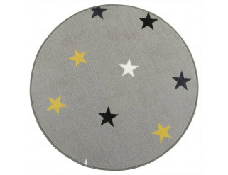 Dětský koberec Stars 19, šedý / vícebarevný