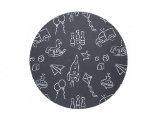 Dětský koberec TOYS kruh - šedý