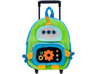 Dětský kufr ROBOT zelený 13102