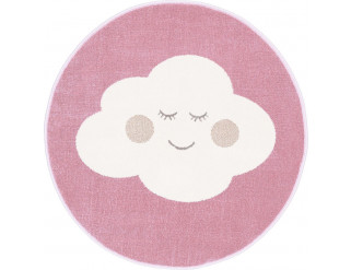 Koberec Agnella Soft Cloud růžový kruh