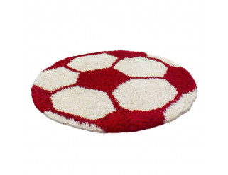 Detský koberec Fun lopta, krémový / červený kruh 