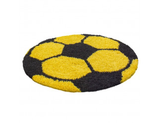 Dětský koberec Shaggy Fun míček kruh žlutý