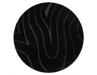 Kúpeľňový koberček SUPREME WAVES vlny, čierny kruh
