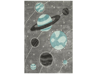 Dětský koberec Lima F495A planety, šedý / modrý