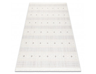 Šnúrkový koberec NANO FH69A Romby bielo - sivý