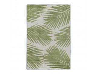 Šnúrkový koberec Bahama 3D listy, zelený 