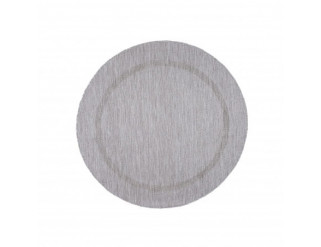 Šnúrkový koberec Relax ramka strieborný, kruh