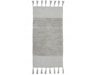 Bavlnený koberček Kilim so strapcami sivý