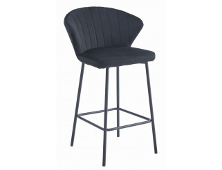 Set tří barových židlí GATTA sametové černé (černé nohy) 3 ks