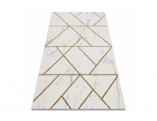 Koberec EMERALD exkluzívny 1012 glamour, styl geometrický, marmur sivý / zlatý