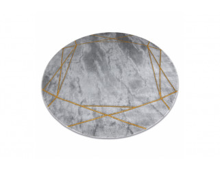 Koberec EMERALD exkluzívny 1022 kruh - glamour, marmur, geometrický sivý/zlatý