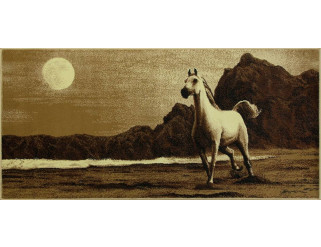 Koberec Makata - Cválajúci kôň, béžový