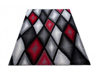 Koberec Sumatra J373B Diamond černý, šedý, červený
