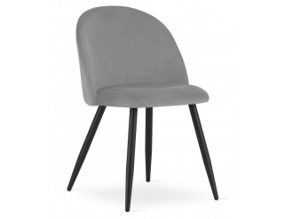 Jídelní židle BELLO sametová světle šedá (černé nohy)
