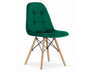 Set dvoch jedálenských stoličiek DUMO - zelené (hnedé nohy) 2ks