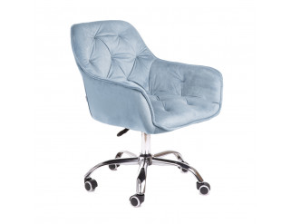 Kancelářská židle FLOSSI sametová modrá 859255
