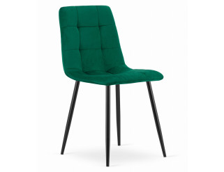 Jídelní židle KARA samet tmavě zelená (černé nohy)