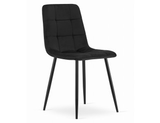 Jídelní židle KARA samet černá (černé nohy)