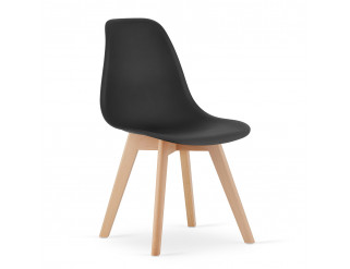 Jídelní židle KITO černá (hnědé nohy)