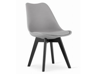 Set čtyř jídelních židlí MARK - šedé (černé nohy) 4ks