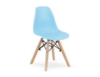 Set tří jídelních židlí ZUBI modré (hnědé nohy) 3ks