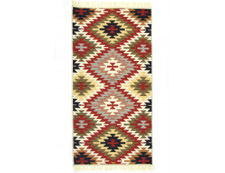 Oboustranný koberec / běhoun Kilim Gold Aztecki Etno Romby vícebarevný