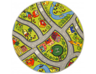Detský koberec Uličky 12 zelený kruh 