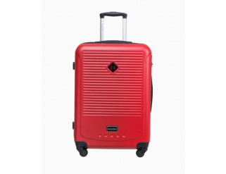 Střední červený kufr s kombinačním zámkem