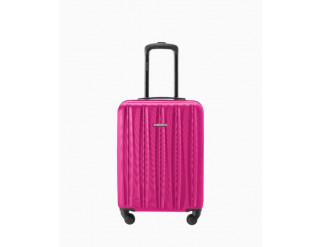 Růžový kabinový kufr Bali s drážkami