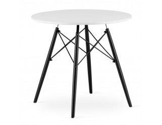 Okrúhly stôl TODI 80 cm bielo čierny