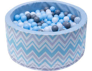 Suchý bazén s loptičkami modrý cik cak