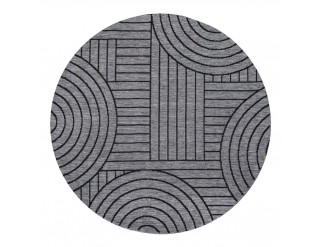 Oboustranný koberec DuoRug 5842 antracitový kruh