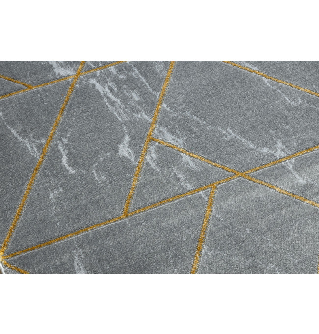 Behúň EMERALD exkluzívny 1012 glamour, marmur, geometrický sivý/zlatý