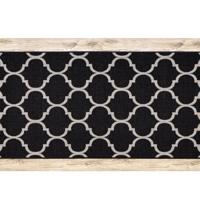 Běhoun SIZAL FLOORLUX 20608, koniczyna marokánska trellis černý / stříbrný
