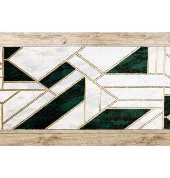 Běhoun EMERALD exkluzivní 1015 glamour, marmur, geometrický zelený/zlatý - výprodej