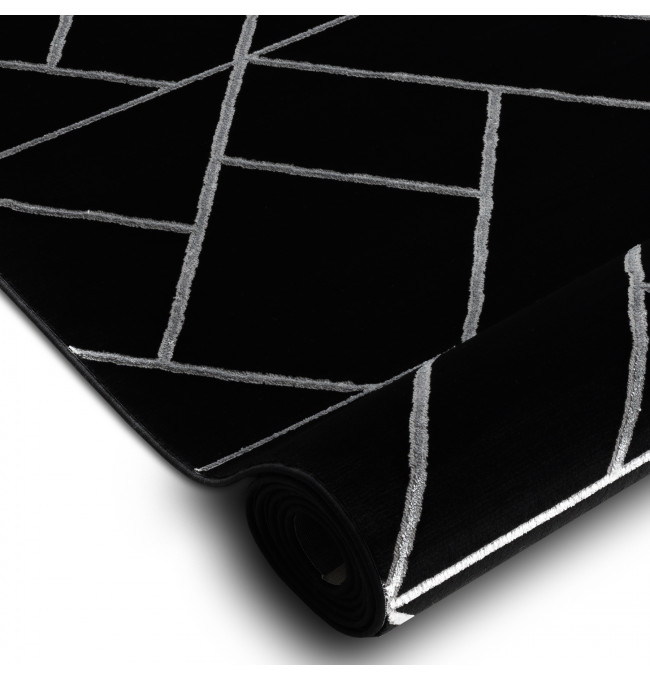 Běhoun EMERALD exkluzivní 7543 glamour, styl geometrický černý / stříbrný