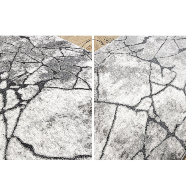 Behúň COZY 8873 Cracks  beton - Štrukturálny, tmavosivý