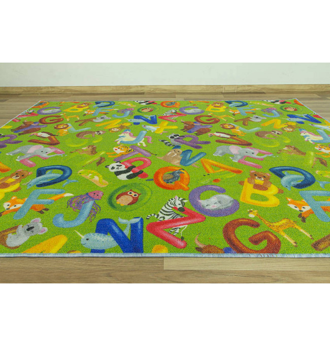 Dětský koberec Alfabet 12 zelený