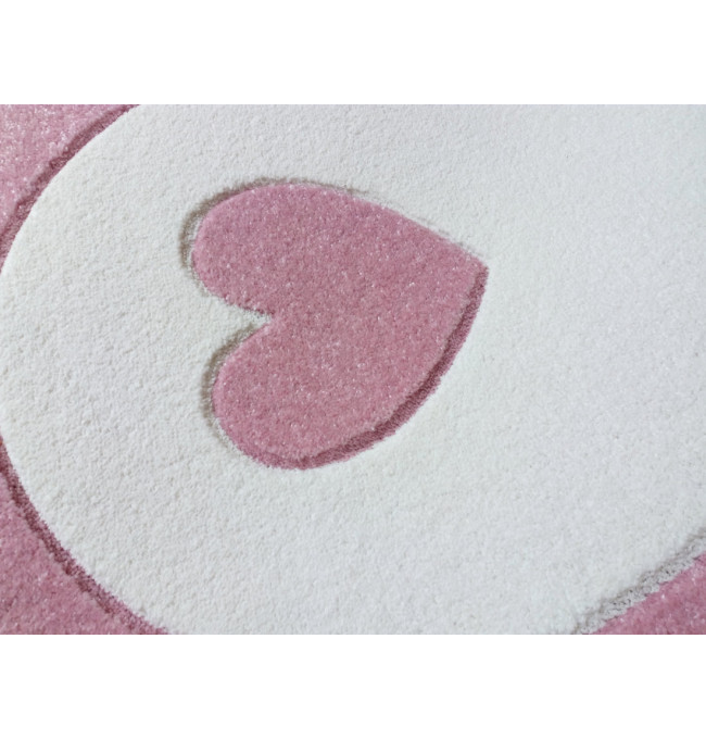 Detský koberec byGraziela Design HERZ ružový / biely