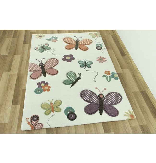 Detský koberec Diamond Motýle krémový