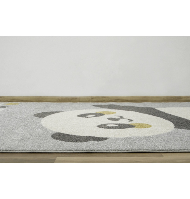 Detský koberec Emily 5864A Panda sivý / žltý