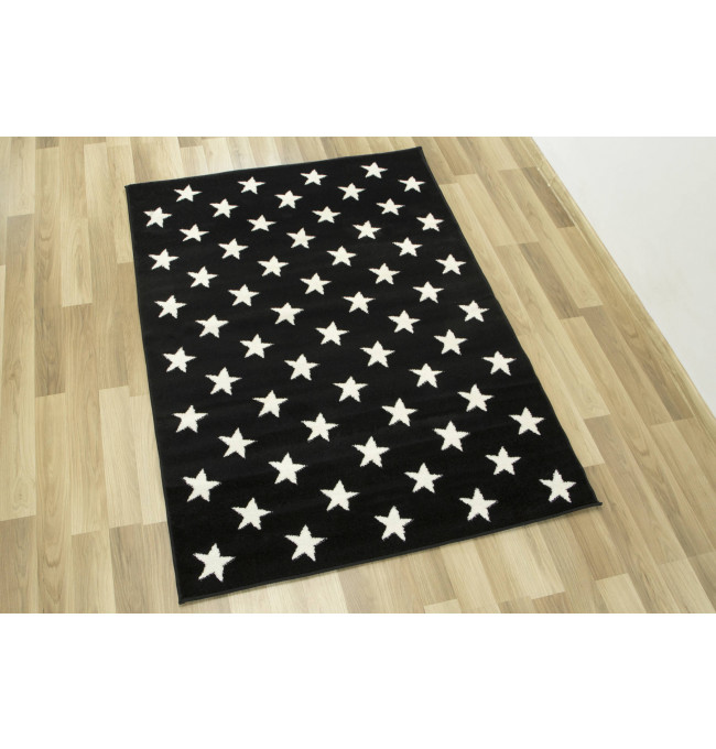 Dětský koberec Fushe 2327 Hvězdy černý