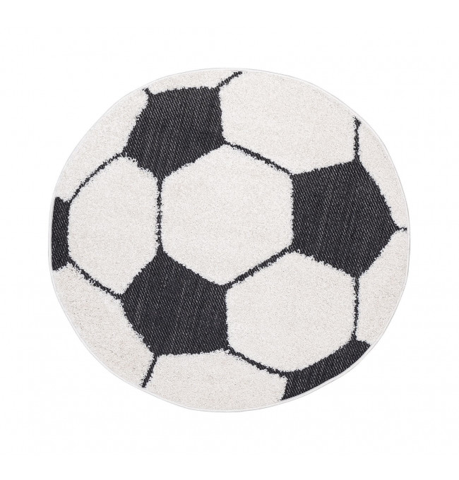Dětský koberec KAYRA FOOTBALL, bílý / černý