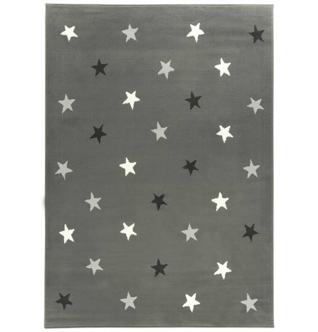 Detský koberec Kids 533752/89911 Hviezdy sivý