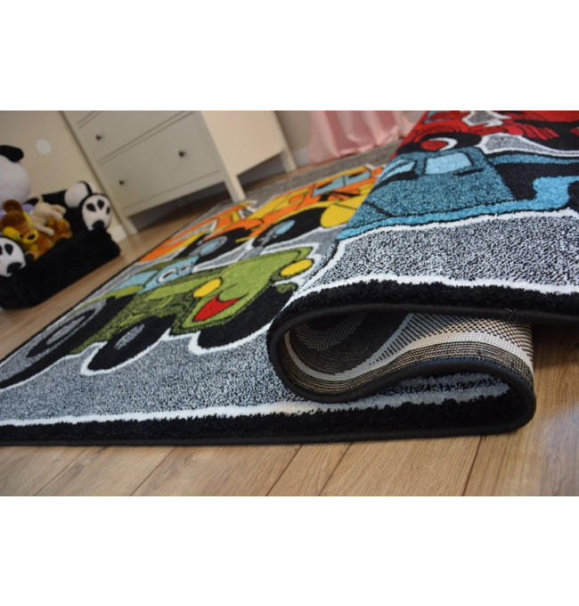 Detský koberec Kids Cars sivý C418