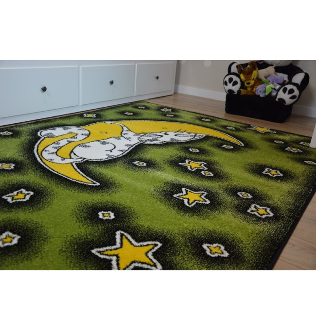 Detský koberec Kids Cat zelený C414