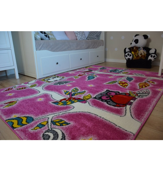 Dětský koberec Kids Forest růžový C427