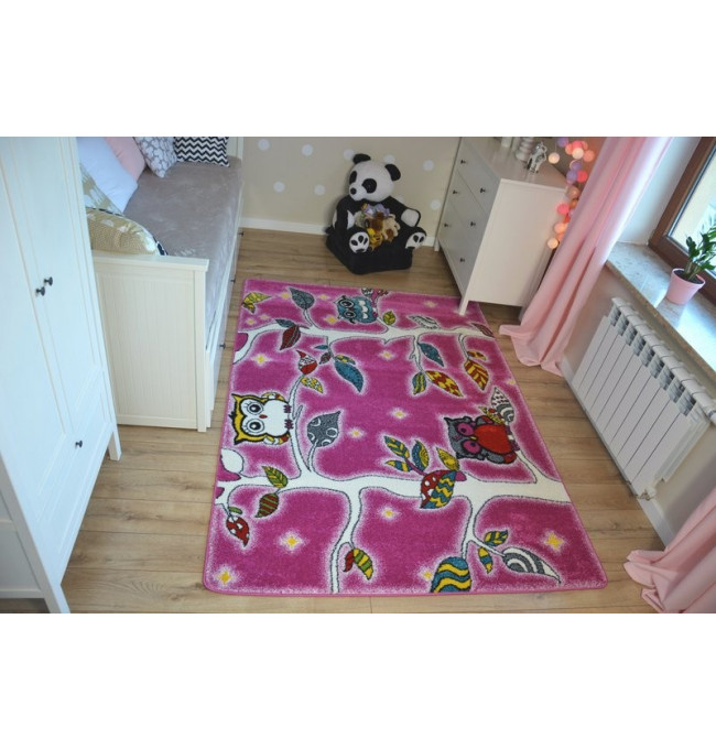 Detský koberec Kids Forest ružový C427